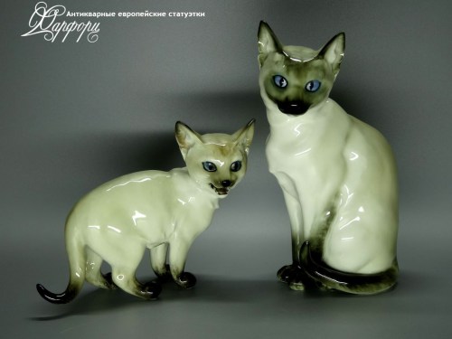 Купить фарфоровые статуэтки Hutschenreuther, Сиамские кошки, Германия